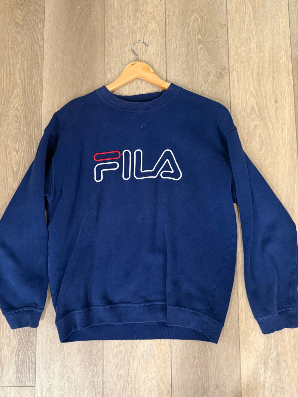 Fila Navy Crewneck Sweatshirt with White and Red Logo